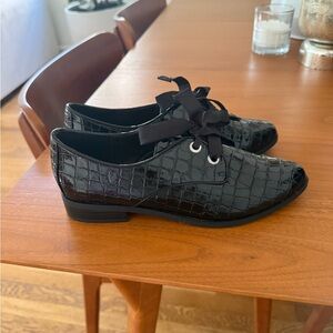 Aldo Elegant Black Croc-Embossed Women's Shoes